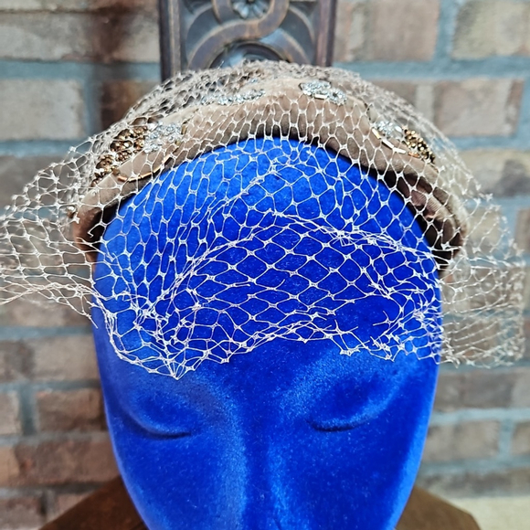 Vintage Patrice beaded mini hat fascinator from the 1940s or 1950s main image 5